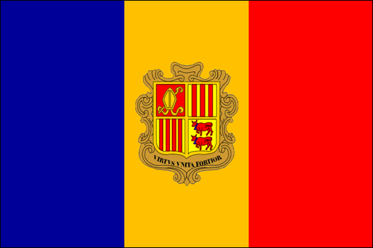 государственный флаг Княжество Андорра